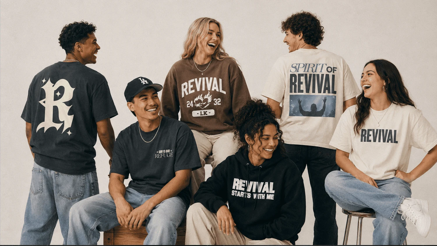 Revival merch worn by a group